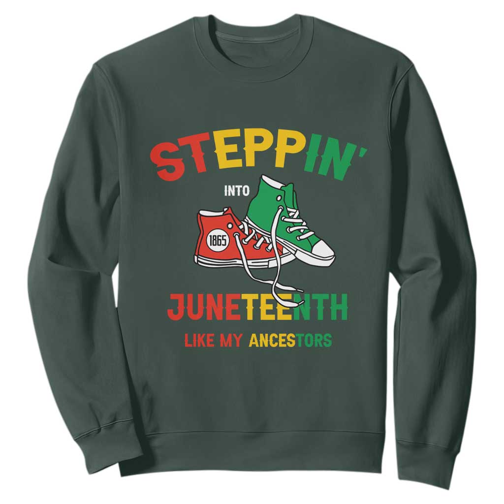 Stepping into Juneteenth 1865 Sweatshirt Like My Ancestors Sneakers
