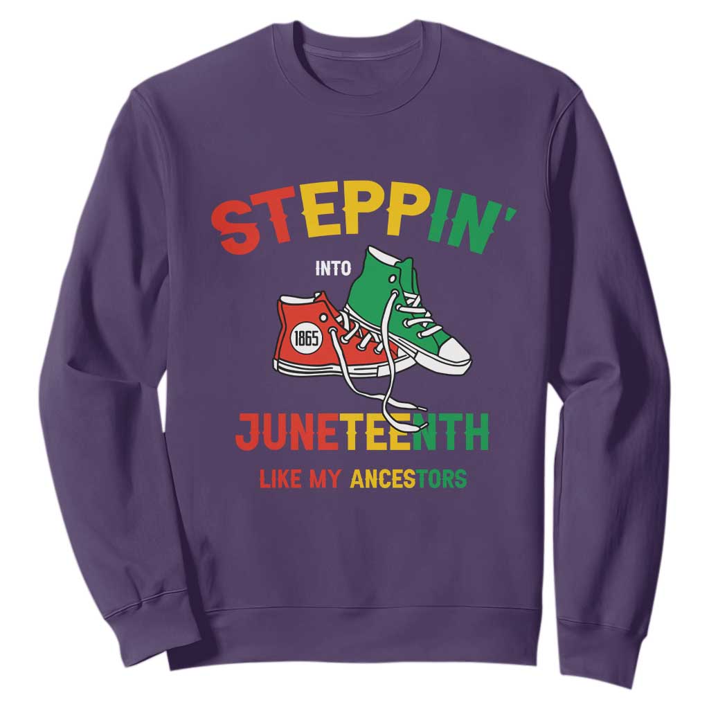 Stepping into Juneteenth 1865 Sweatshirt Like My Ancestors Sneakers