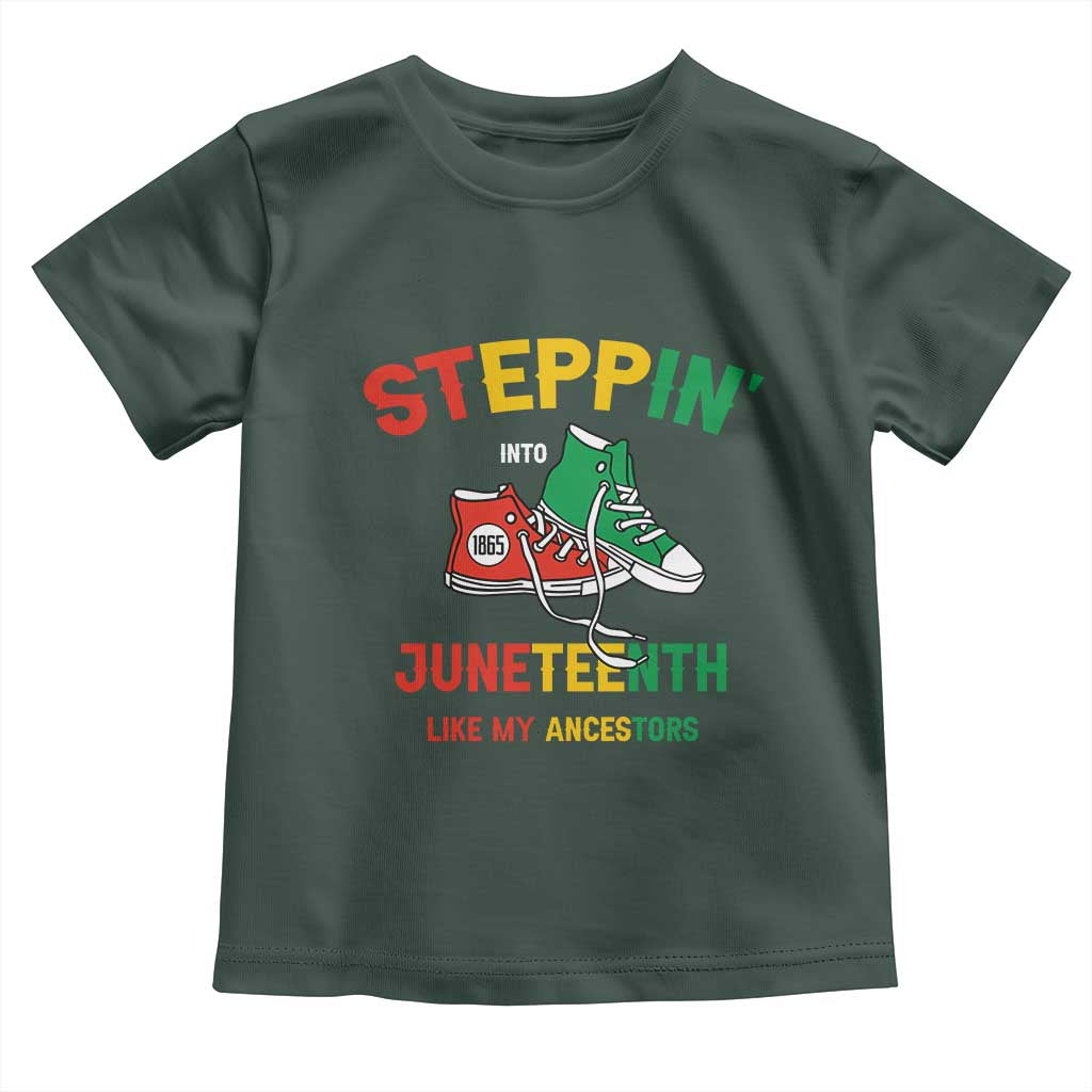 Stepping into Juneteenth 1865 Toddler T Shirt Like My Ancestors Sneakers