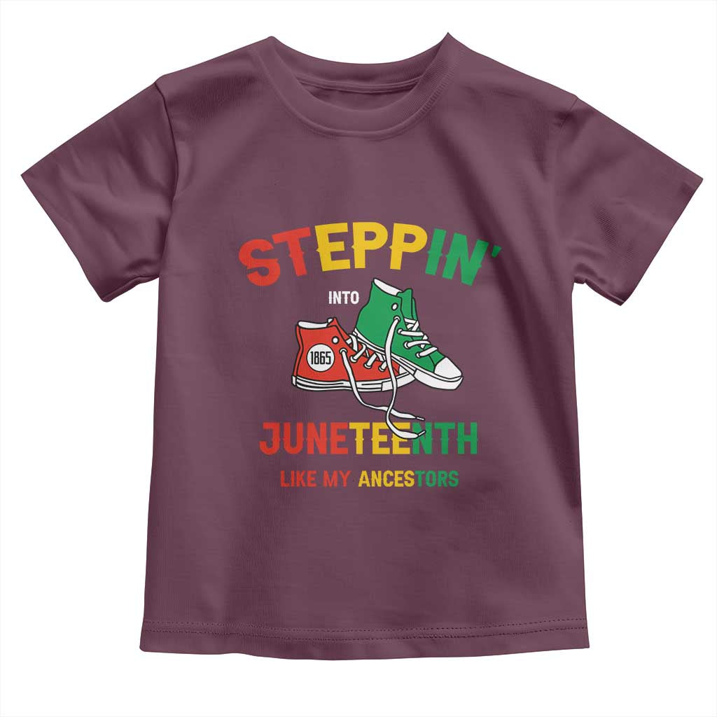Stepping into Juneteenth 1865 Toddler T Shirt Like My Ancestors Sneakers