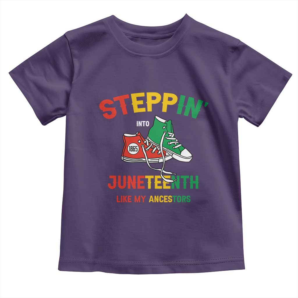 Stepping into Juneteenth 1865 Toddler T Shirt Like My Ancestors Sneakers