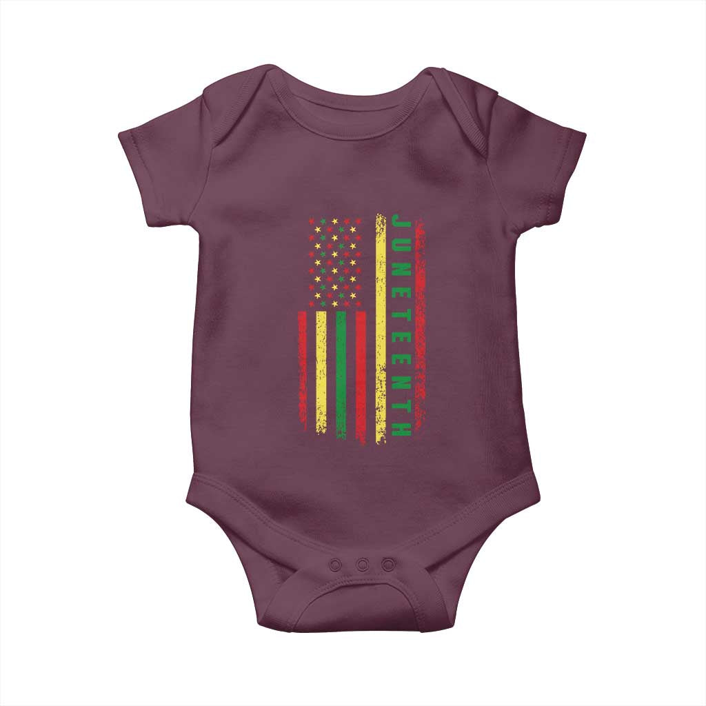 Juneteenth American Flag Baby Onesie Melanin Black Pride Pan African 1865