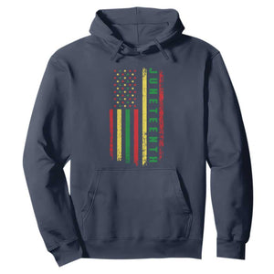 Juneteenth American Flag Hoodie Melanin Black Pride Pan African 1865