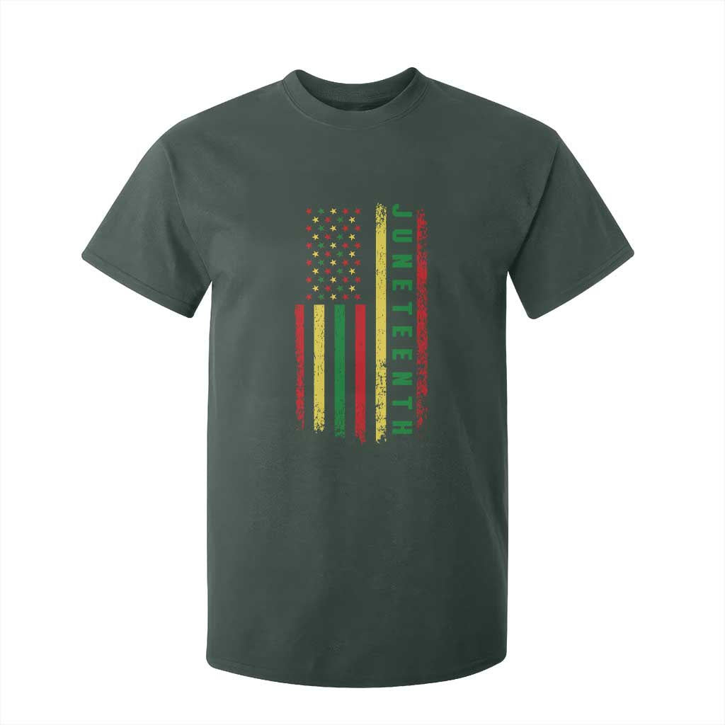 Juneteenth American Flag T Shirt For Kid Melanin Black Pride Pan African 1865