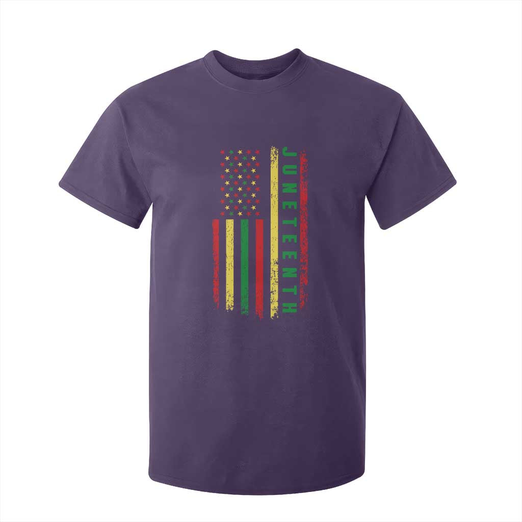 Juneteenth American Flag T Shirt For Kid Melanin Black Pride Pan African 1865
