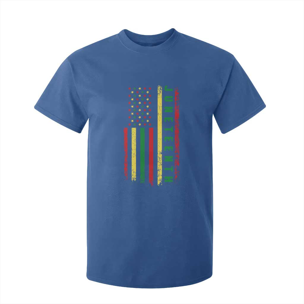 Juneteenth American Flag T Shirt For Kid Melanin Black Pride Pan African 1865
