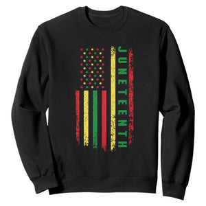Juneteenth American Flag Sweatshirt Melanin Black Pride Pan African 1865