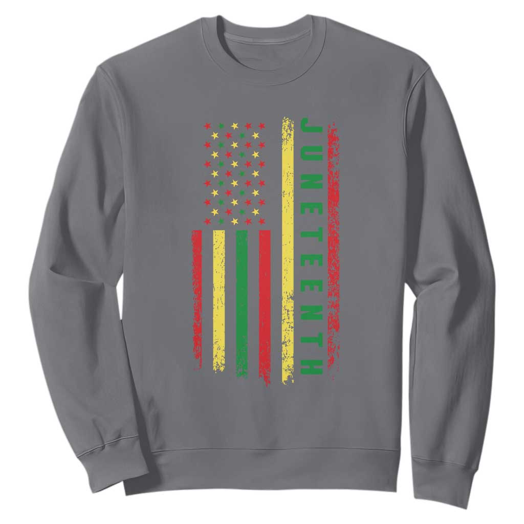 Juneteenth American Flag Sweatshirt Melanin Black Pride Pan African 1865