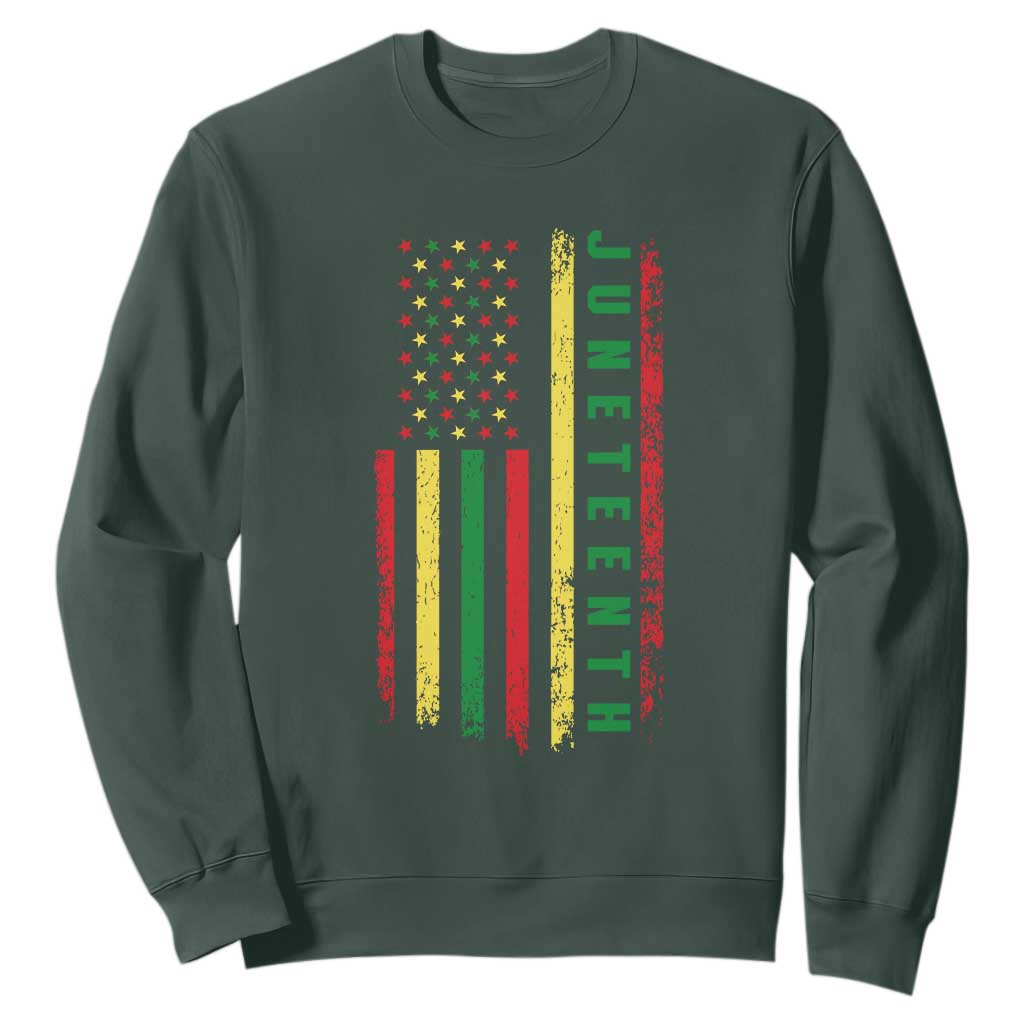 Juneteenth American Flag Sweatshirt Melanin Black Pride Pan African 1865