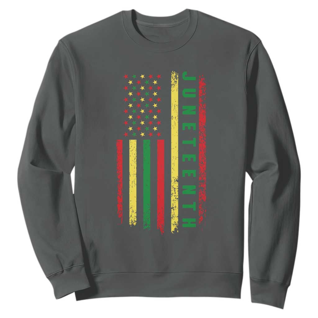 Juneteenth American Flag Sweatshirt Melanin Black Pride Pan African 1865
