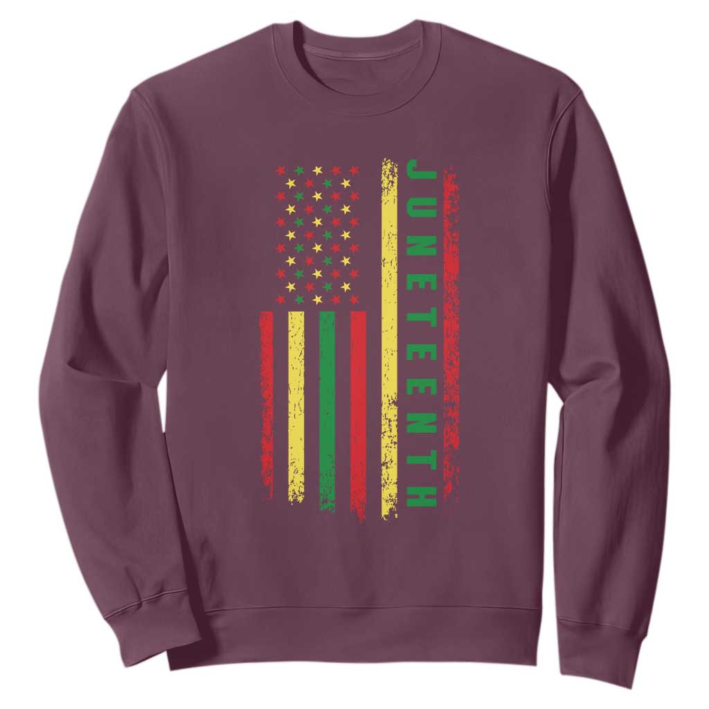 Juneteenth American Flag Sweatshirt Melanin Black Pride Pan African 1865