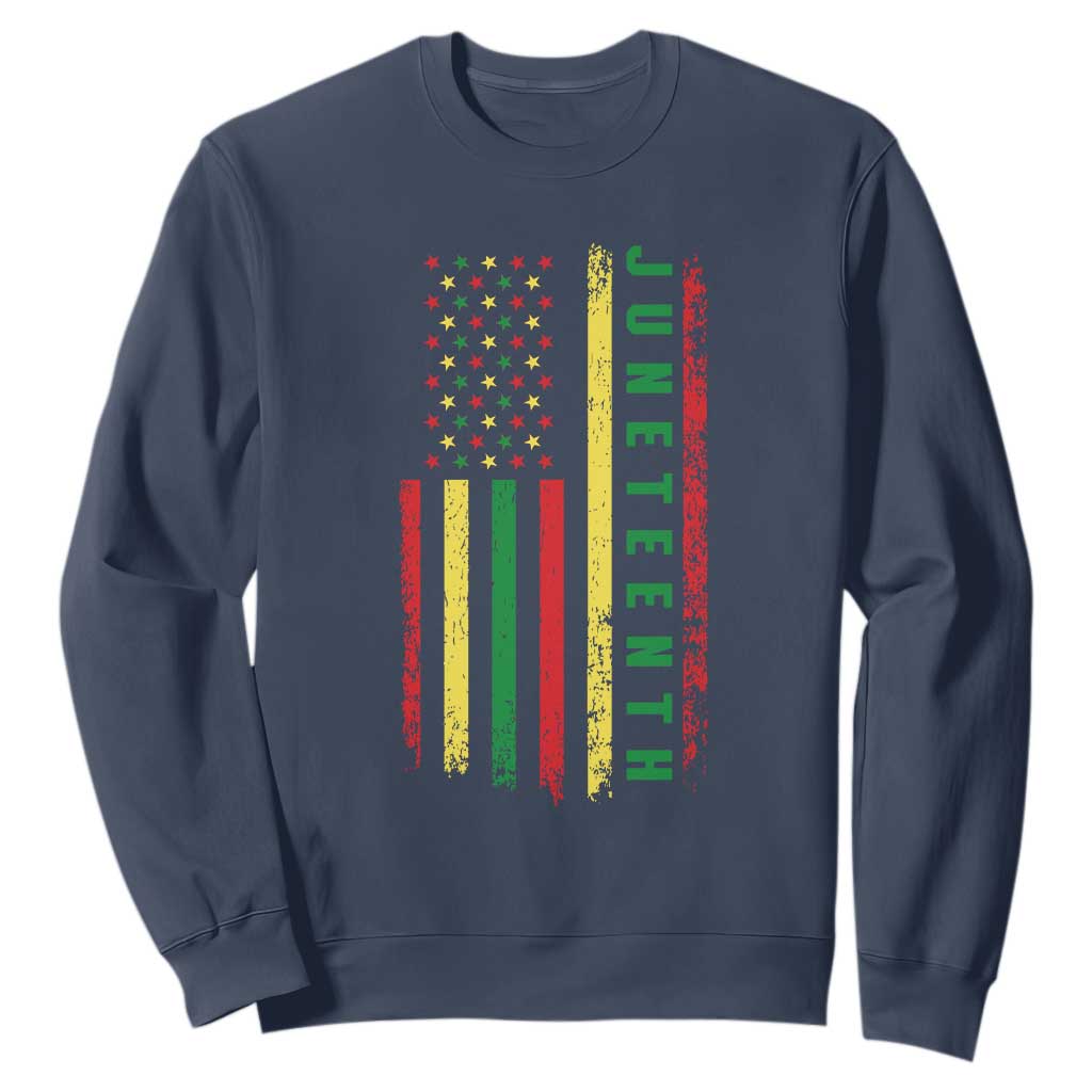 Juneteenth American Flag Sweatshirt Melanin Black Pride Pan African 1865