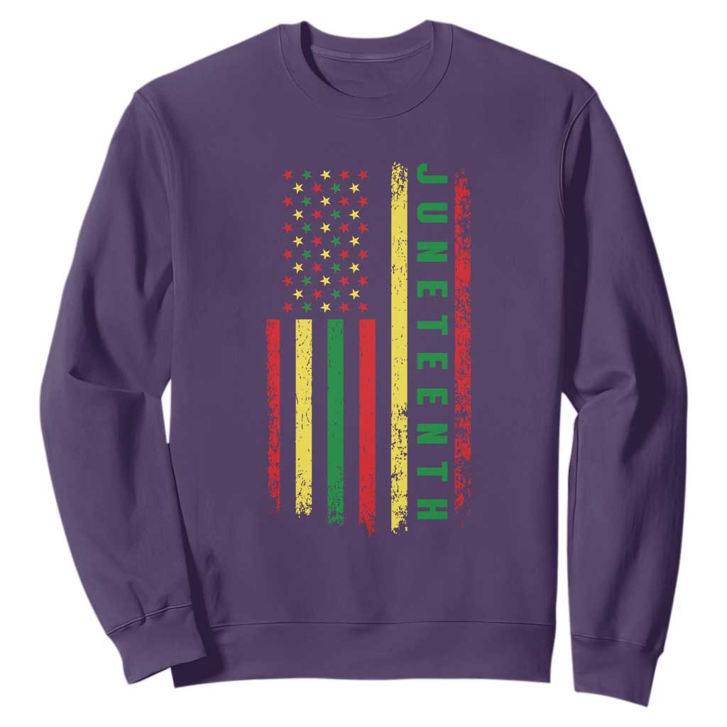 Juneteenth American Flag Sweatshirt Melanin Black Pride Pan African 1865