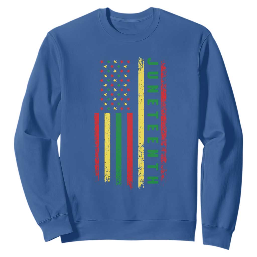 Juneteenth American Flag Sweatshirt Melanin Black Pride Pan African 1865