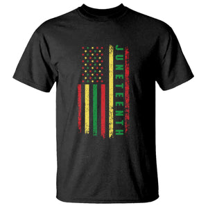 Juneteenth American Flag T Shirt Melanin Black Pride Pan African 1865