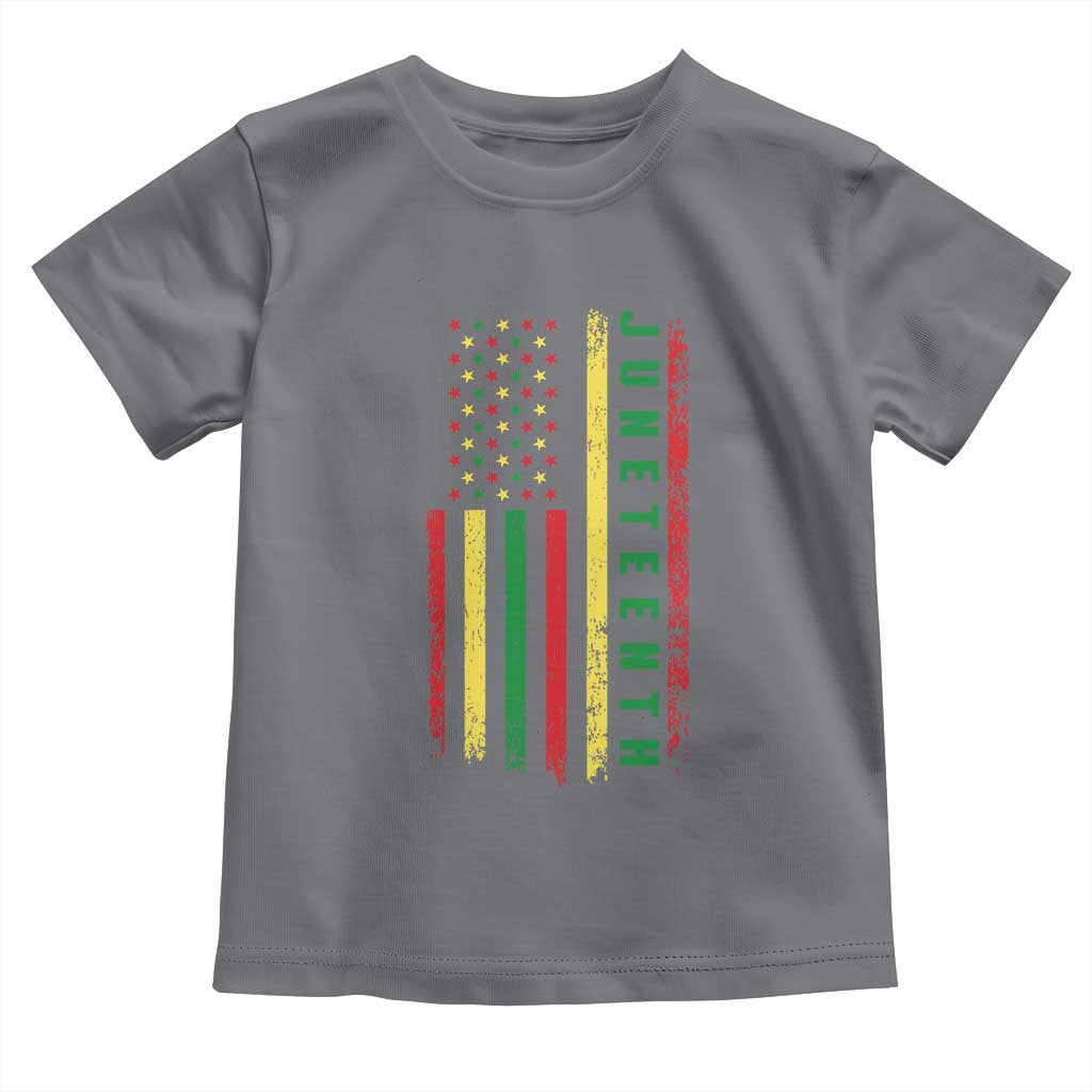Juneteenth American Flag Toddler T Shirt Melanin Black Pride Pan African 1865