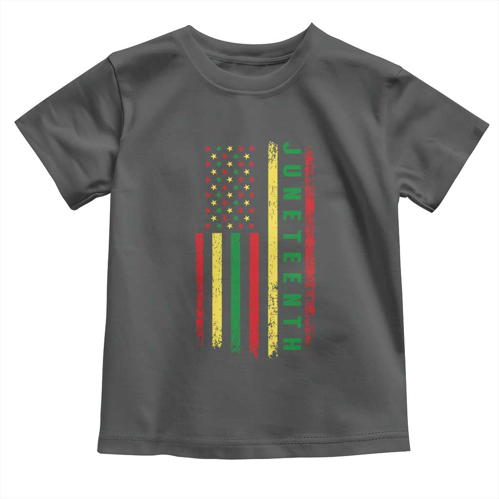 Juneteenth American Flag Toddler T Shirt Melanin Black Pride Pan African 1865