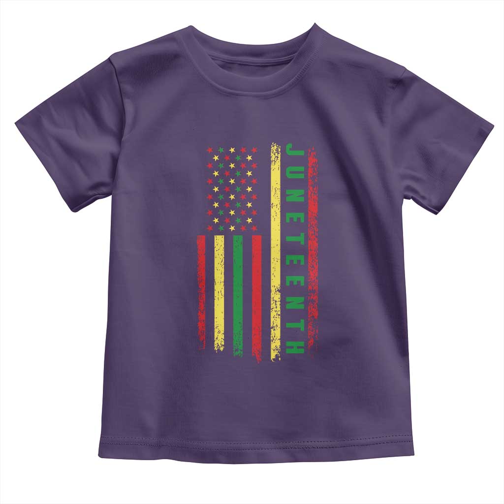 Juneteenth American Flag Toddler T Shirt Melanin Black Pride Pan African 1865