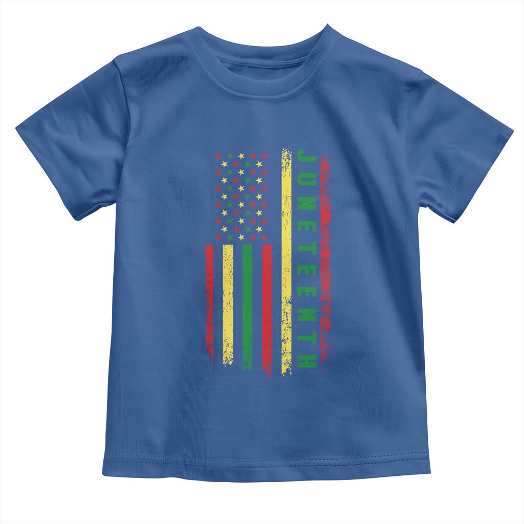 Juneteenth American Flag Toddler T Shirt Melanin Black Pride Pan African 1865