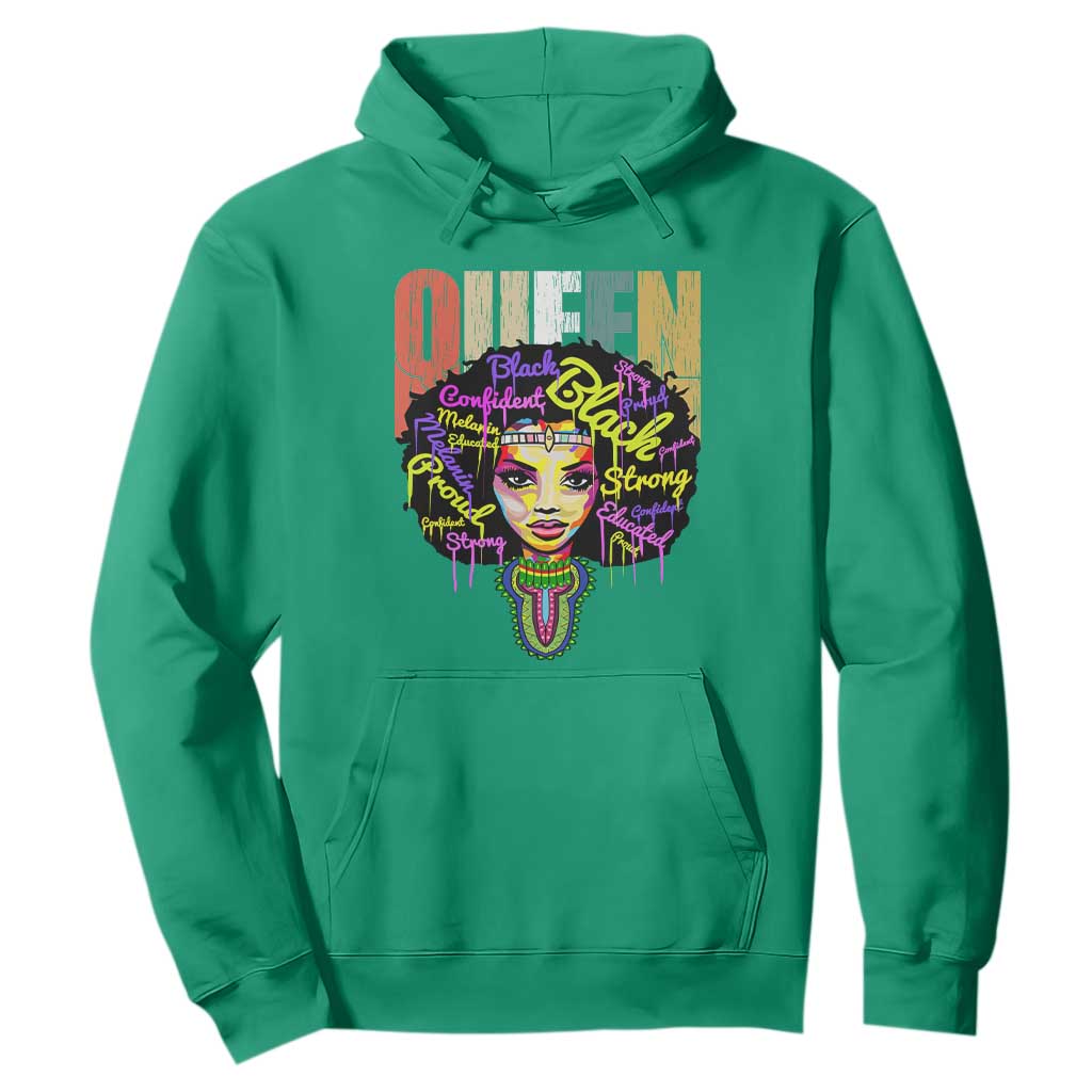 Black Queen Hoodie Proud Melanin Strong Educated Retro Vintage