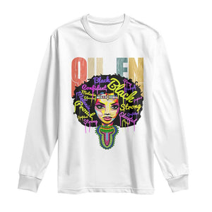 Black Queen Long Sleeve Shirt Proud Melanin Strong Educated Retro Vintage