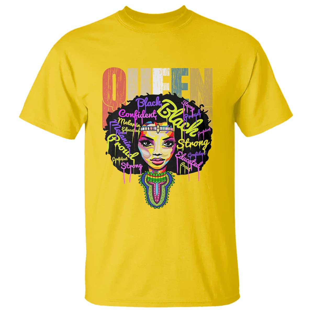 Black Queen T Shirt Proud Melanin Strong Educated Retro Vintage