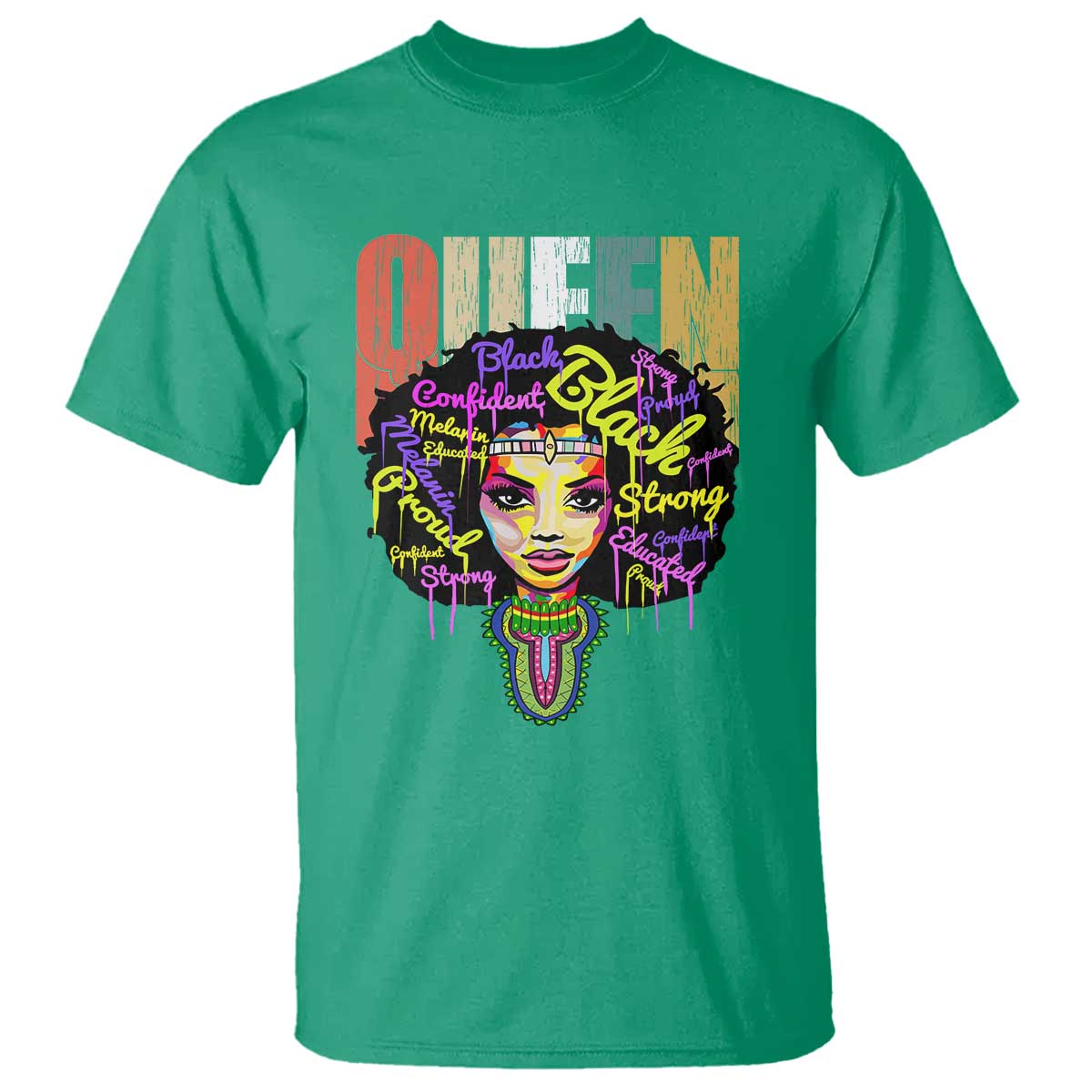 Black Queen T Shirt Proud Melanin Strong Educated Retro Vintage