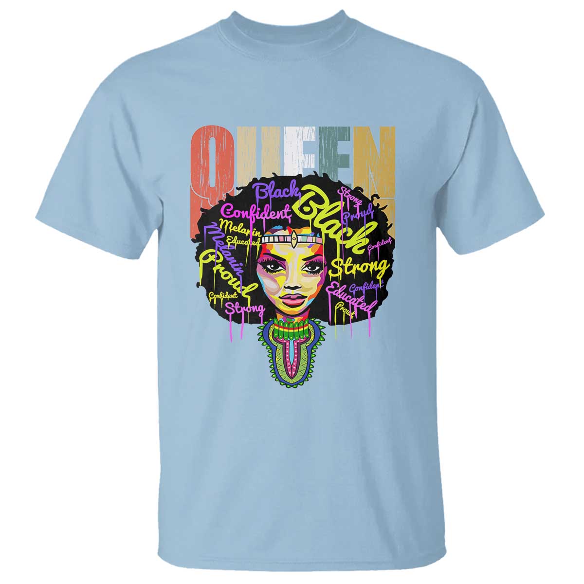 Black Queen T Shirt Proud Melanin Strong Educated Retro Vintage