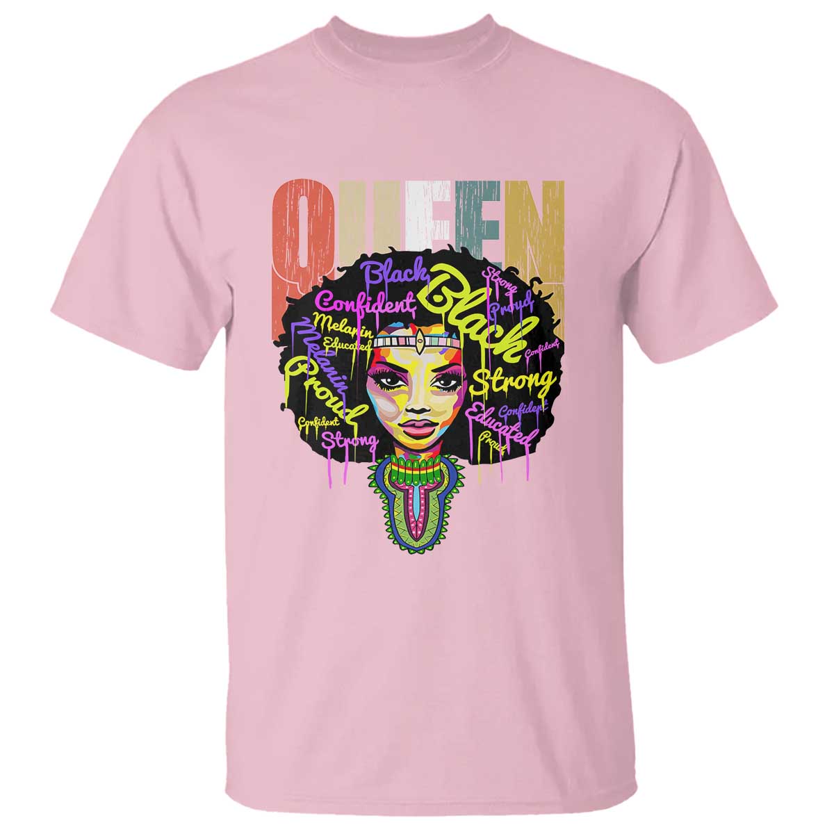Black Queen T Shirt Proud Melanin Strong Educated Retro Vintage