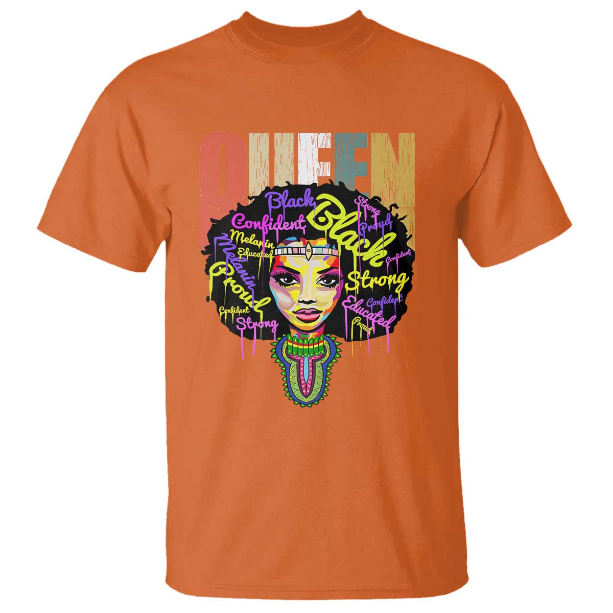 Black Queen T Shirt Proud Melanin Strong Educated Retro Vintage