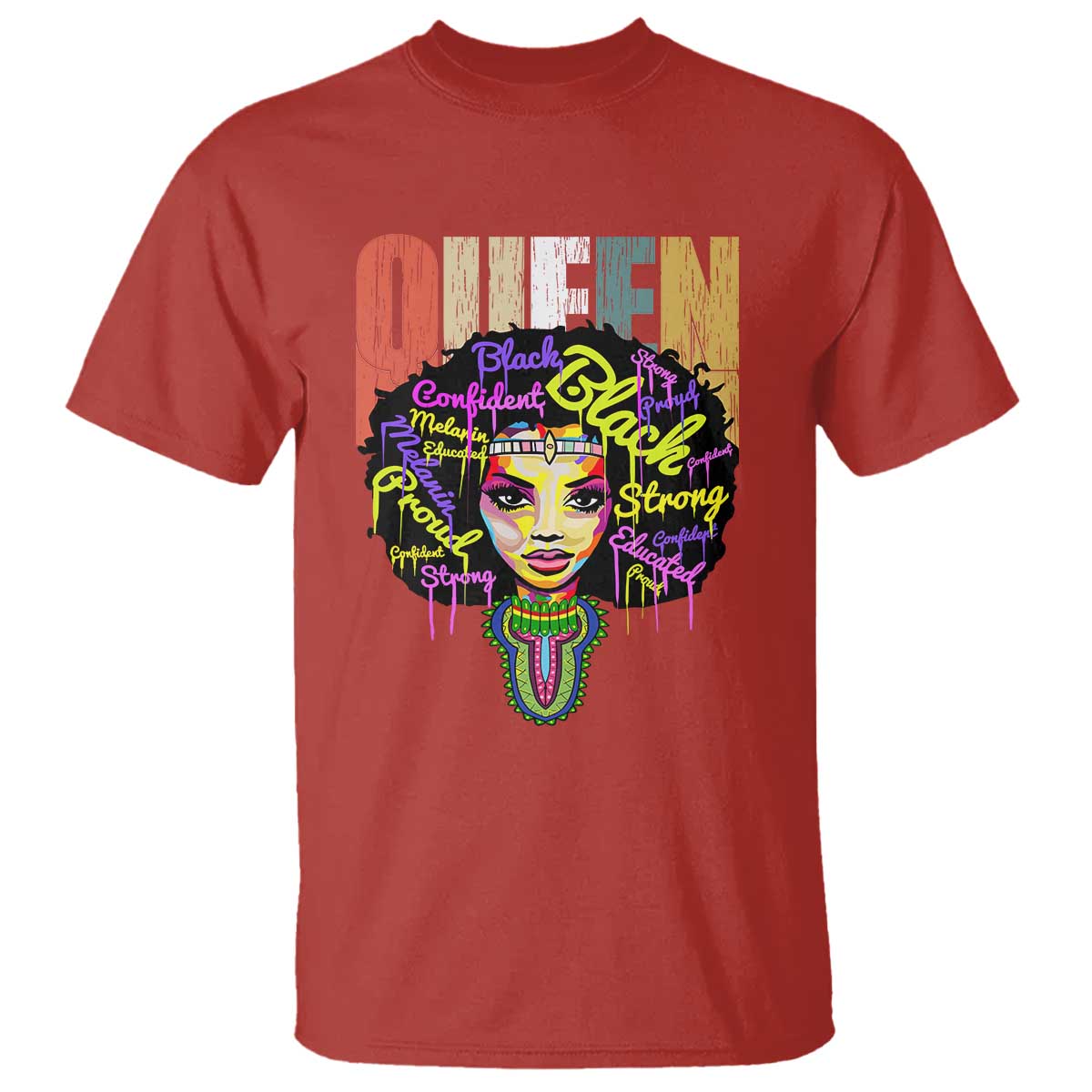 Black Queen T Shirt Proud Melanin Strong Educated Retro Vintage