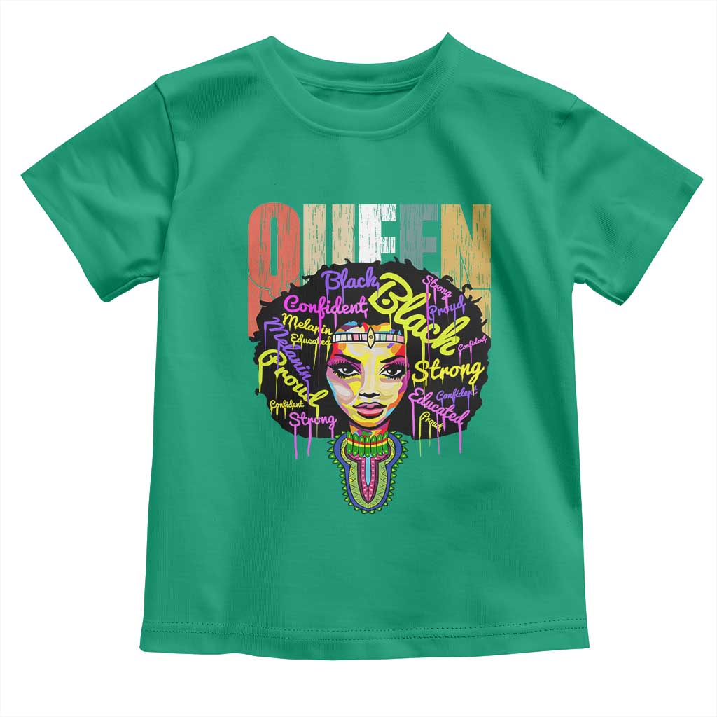Black Queen Toddler T Shirt Proud Melanin Strong Educated Retro Vintage