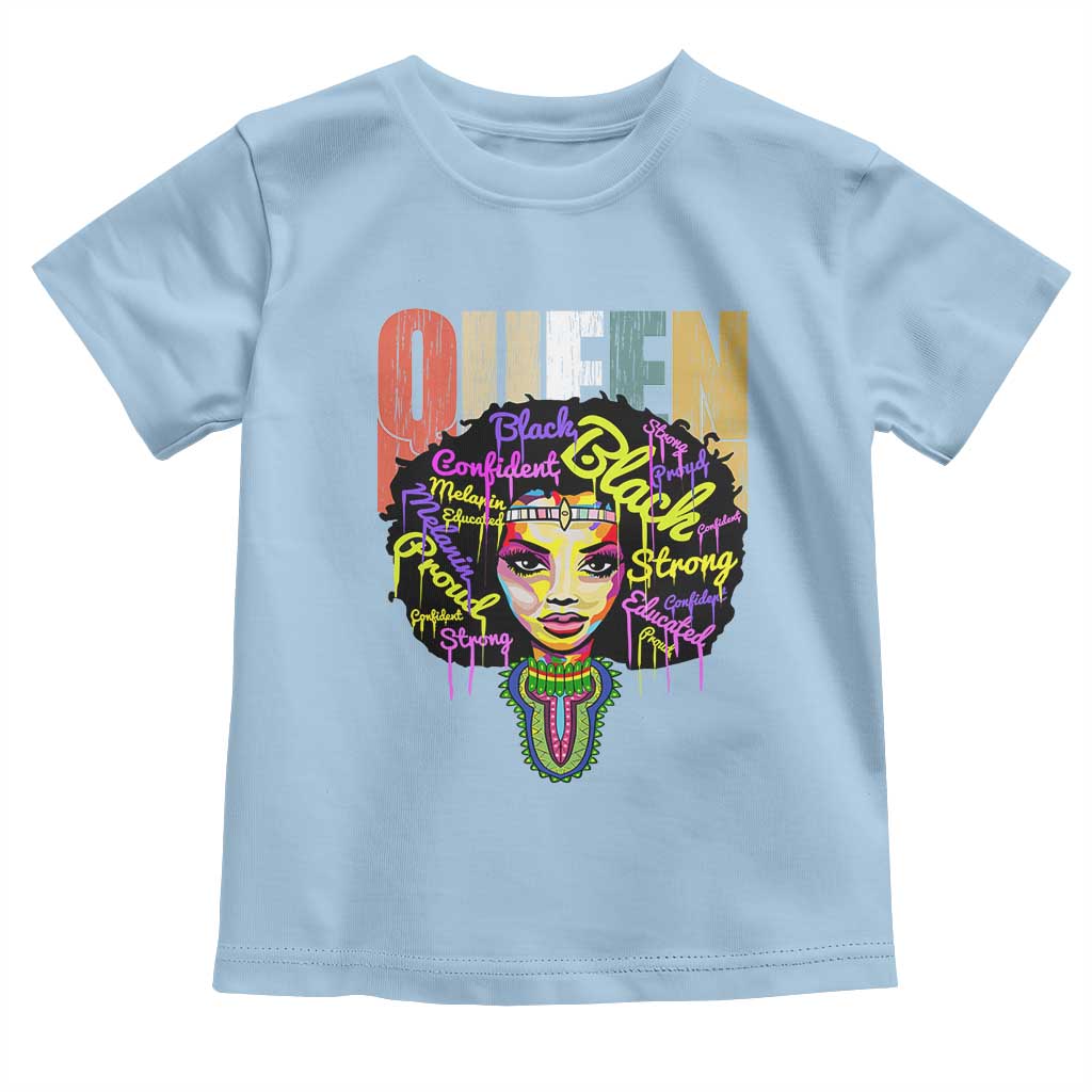 Black Queen Toddler T Shirt Proud Melanin Strong Educated Retro Vintage