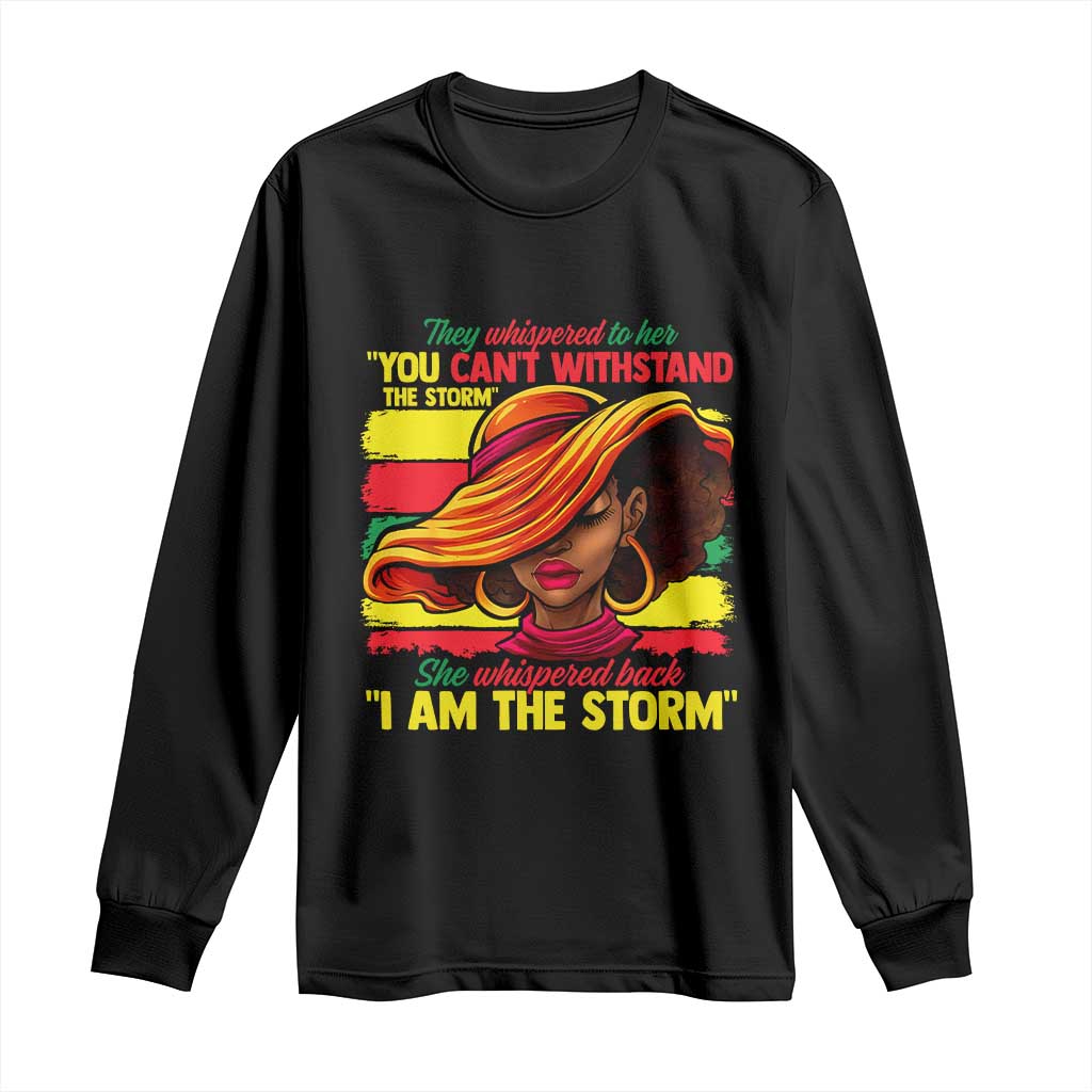 Proud Black African American Ladies Long Sleeve Shirt Black History Month