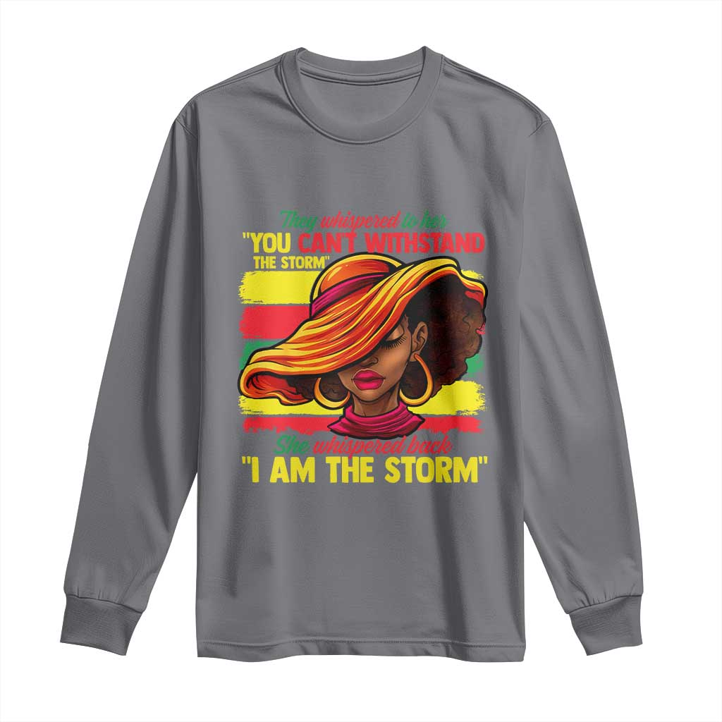 Proud Black African American Ladies Long Sleeve Shirt Black History Month