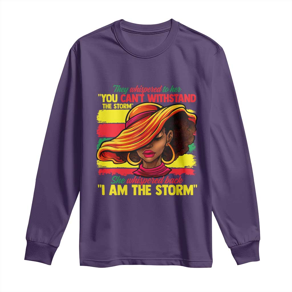 Proud Black African American Ladies Long Sleeve Shirt Black History Month