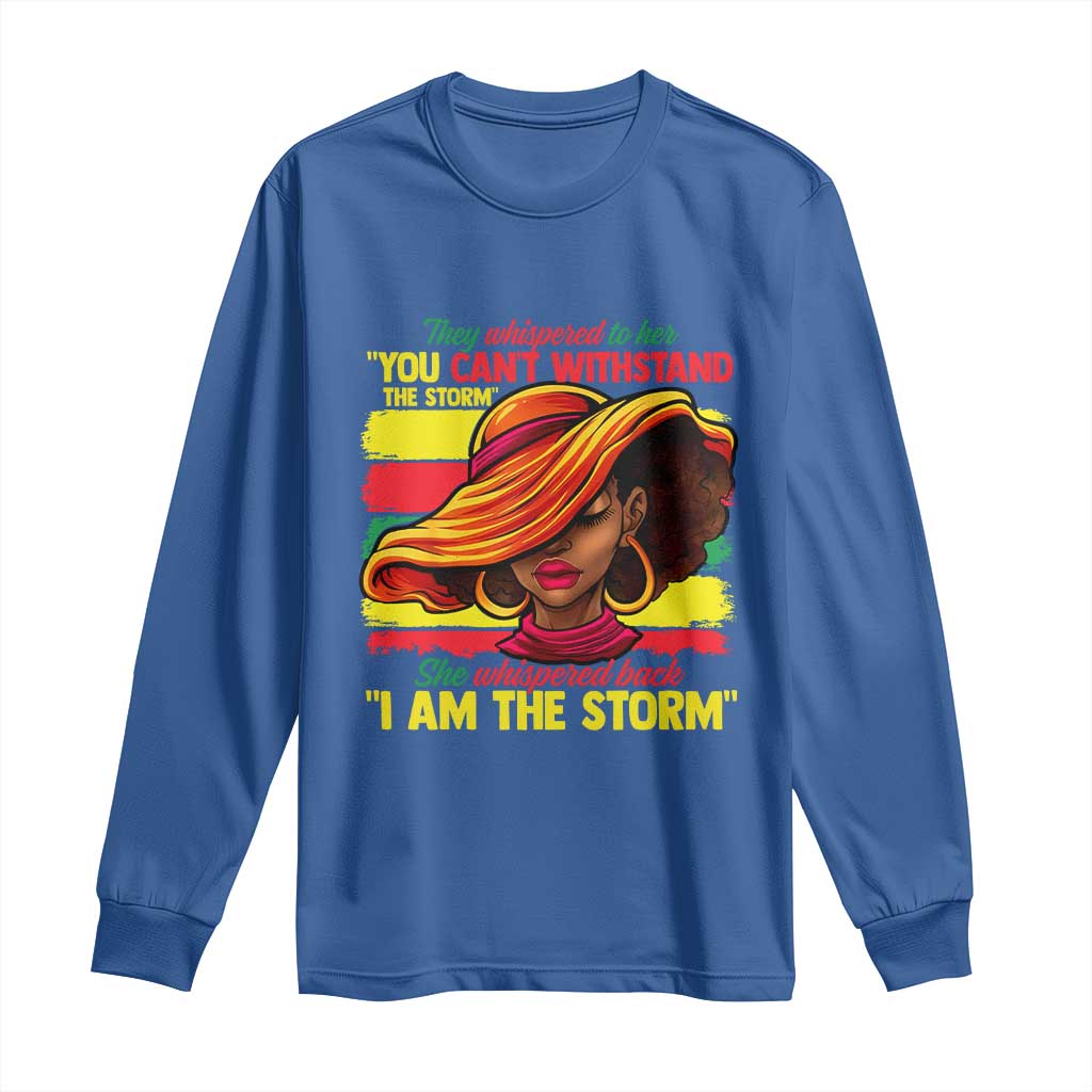 Proud Black African American Ladies Long Sleeve Shirt Black History Month