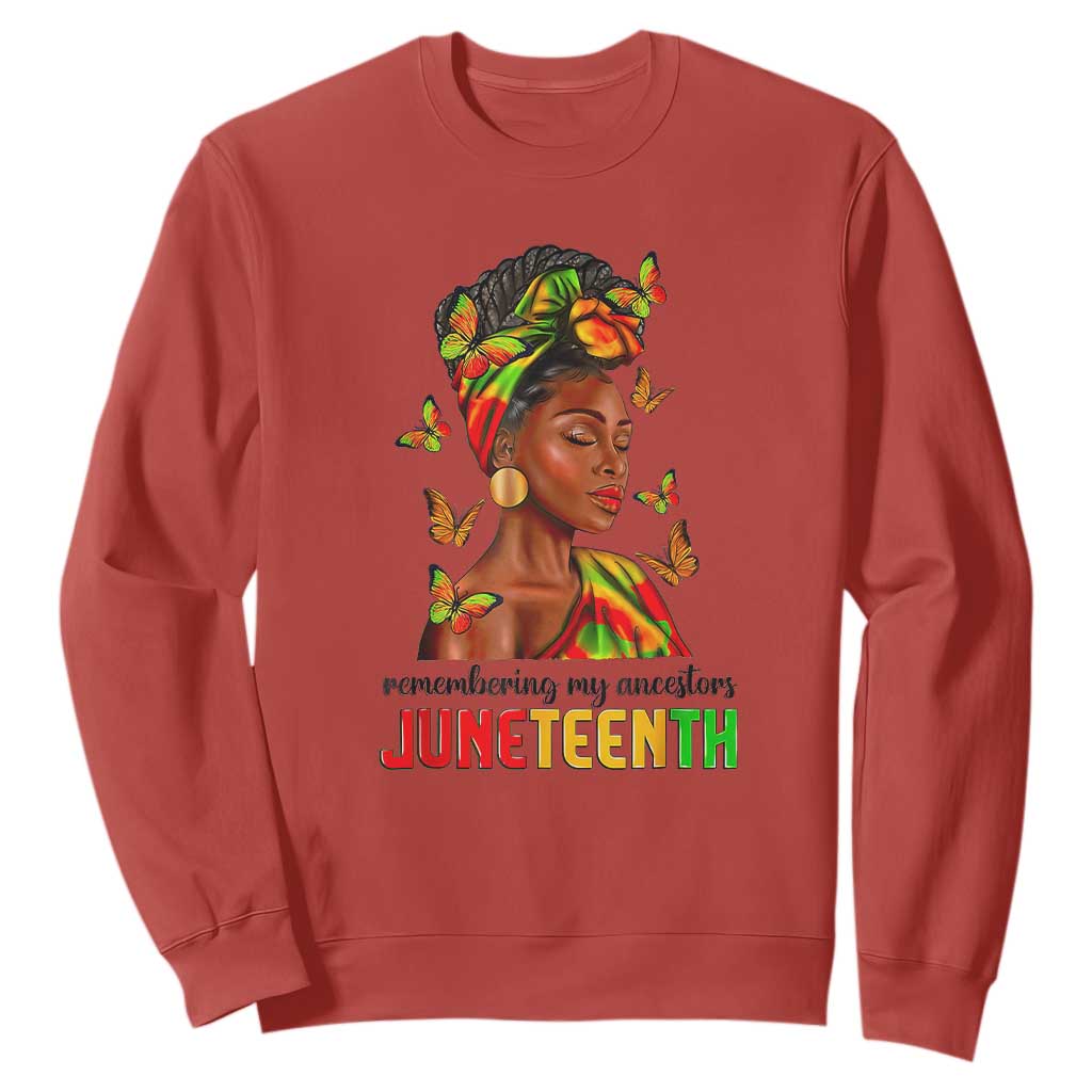 Black Women Sweatshirt Remembering My Ancestors Juneteenth Celebration