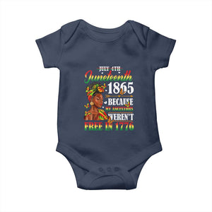 Juneteenth Black Women Baby Onesie Because My Ancestor Weren't Free in 1776