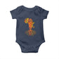 My Roots Black History Baby Onesie With Traditional Kente and Africa Map