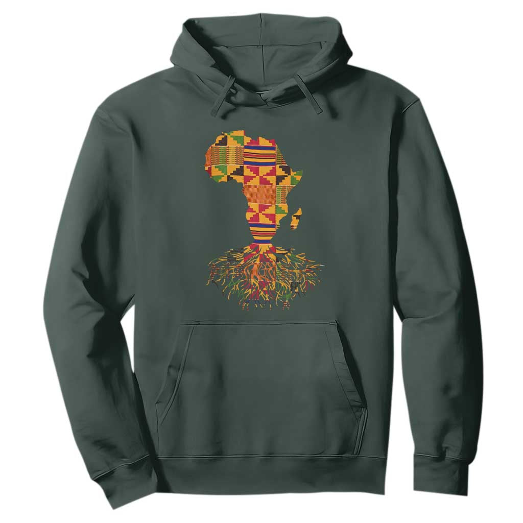 My Roots Black History Hoodie With Traditional Kente and Africa Map