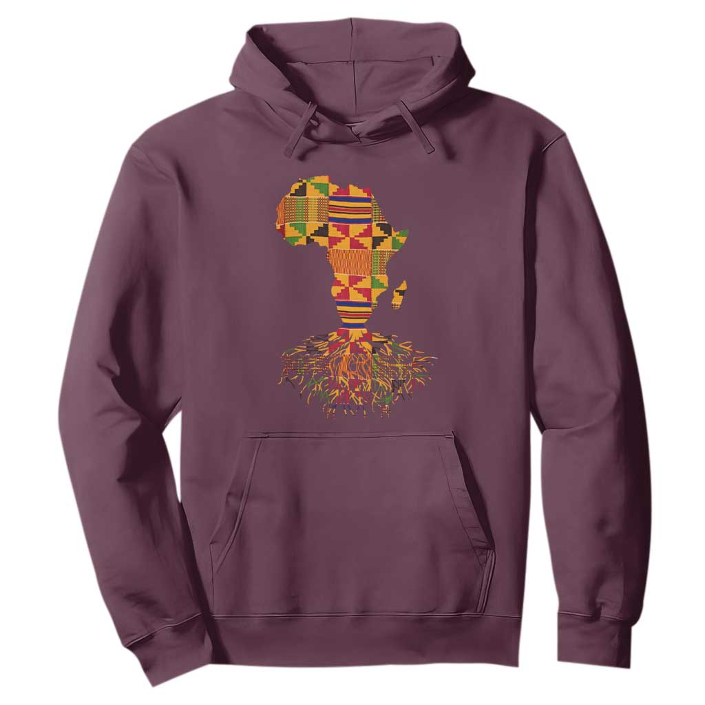 My Roots Black History Hoodie With Traditional Kente and Africa Map