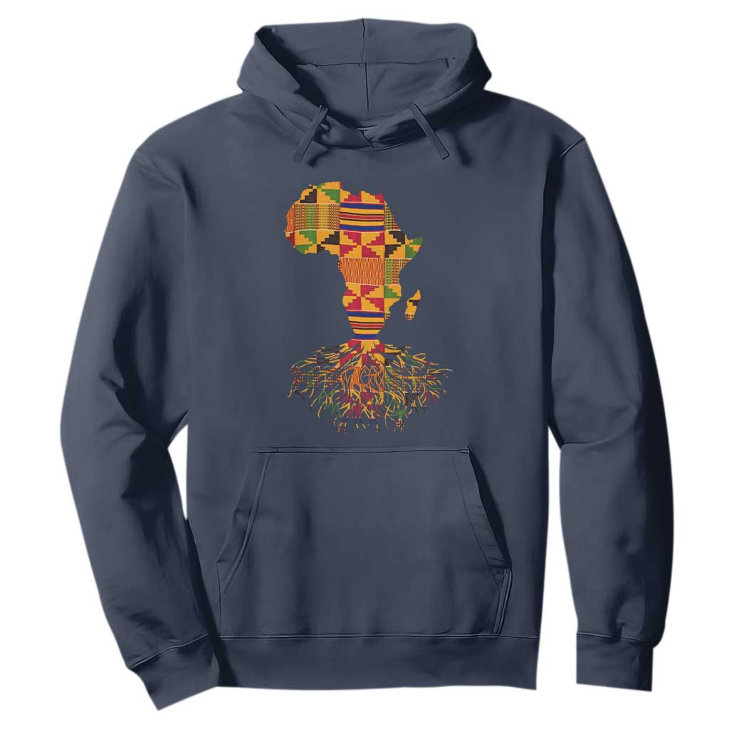 My Roots Black History Hoodie With Traditional Kente and Africa Map