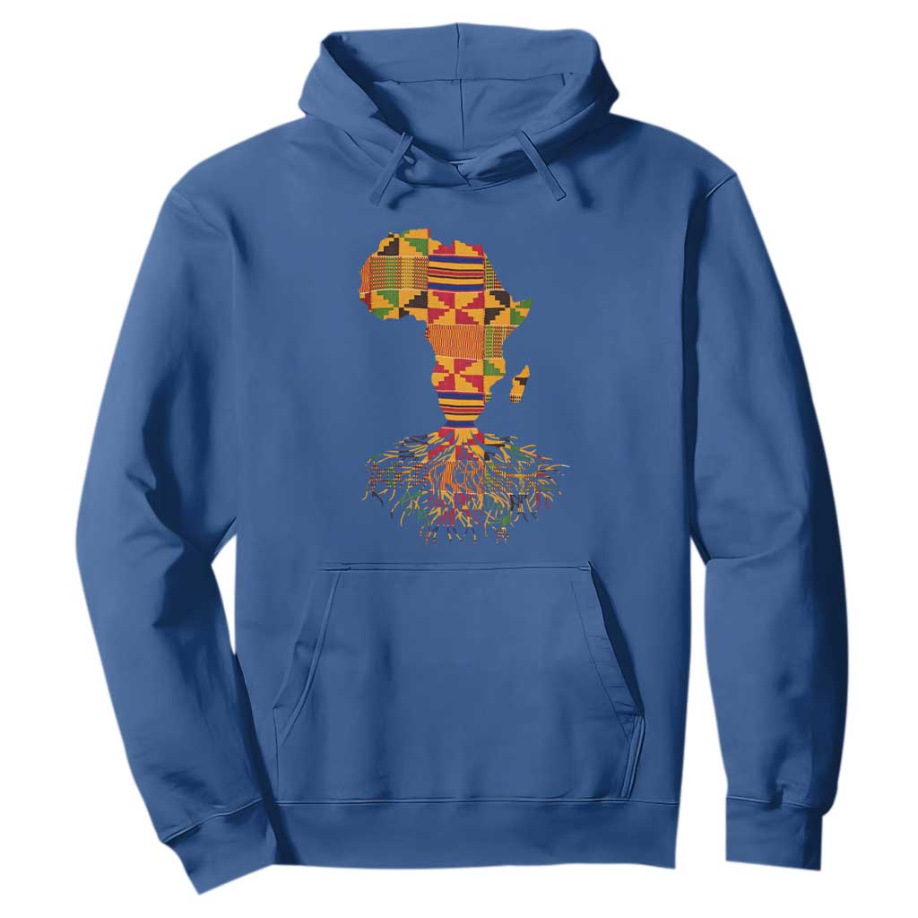 My Roots Black History Hoodie With Traditional Kente and Africa Map