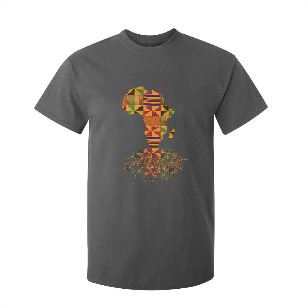 My Roots Black History T Shirt For Kid With Traditional Kente and Africa Map