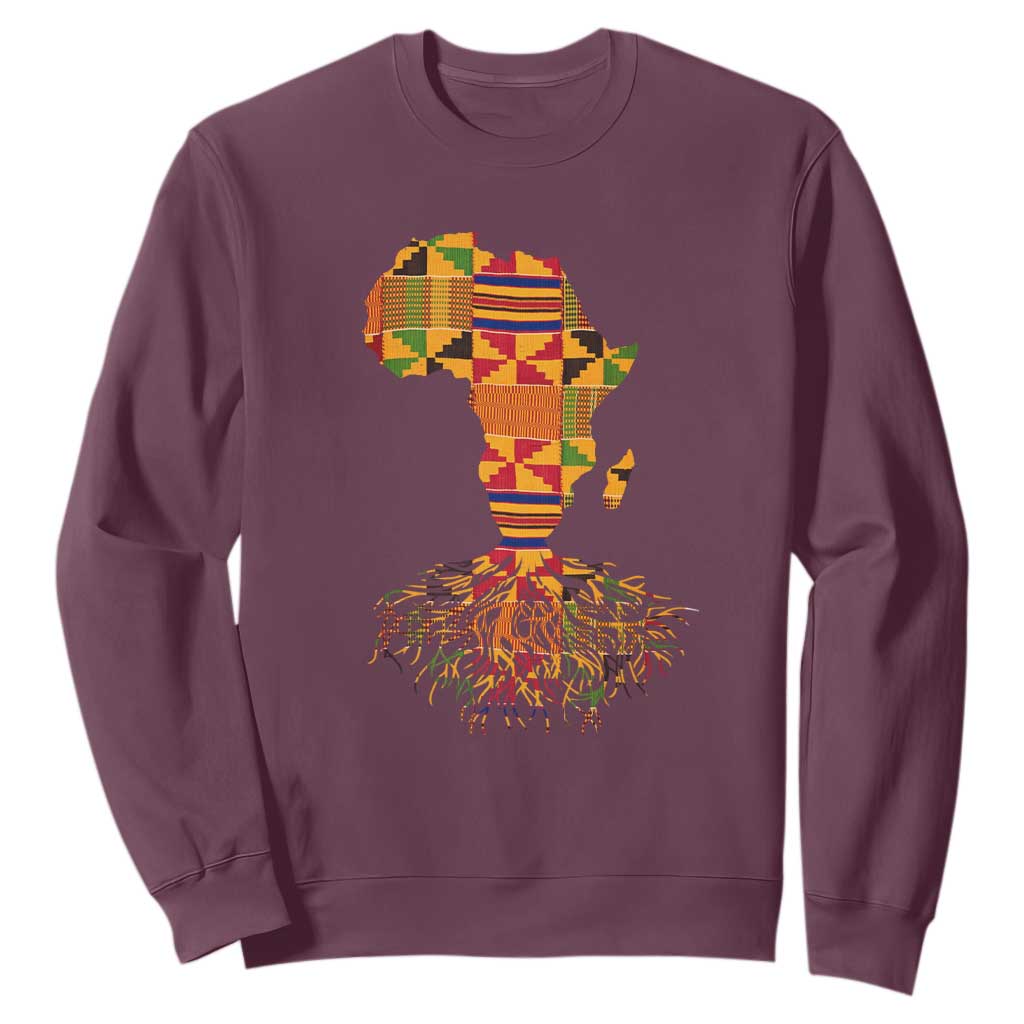 My Roots Black History Sweatshirt With Traditional Kente and Africa Map