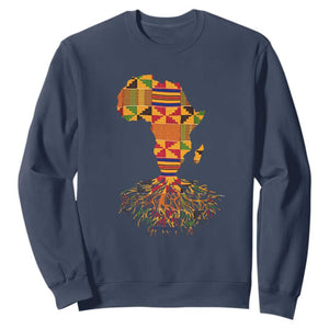 My Roots Black History Sweatshirt With Traditional Kente and Africa Map