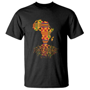 My Roots Black History T Shirt With Traditional Kente and Africa Map