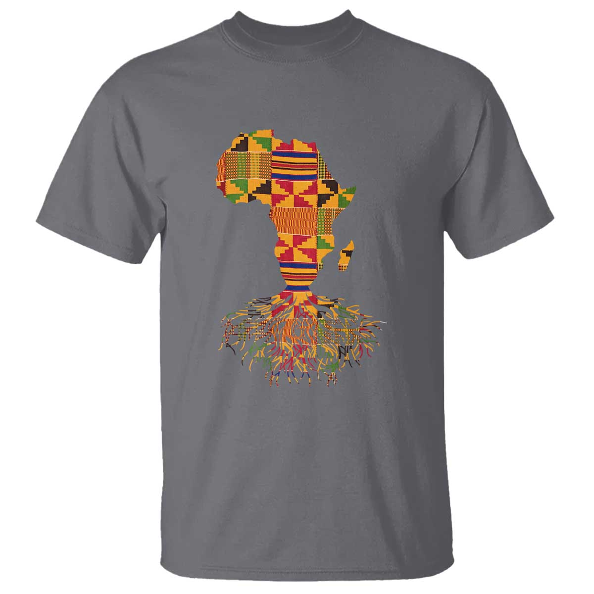My Roots Black History T Shirt With Traditional Kente and Africa Map