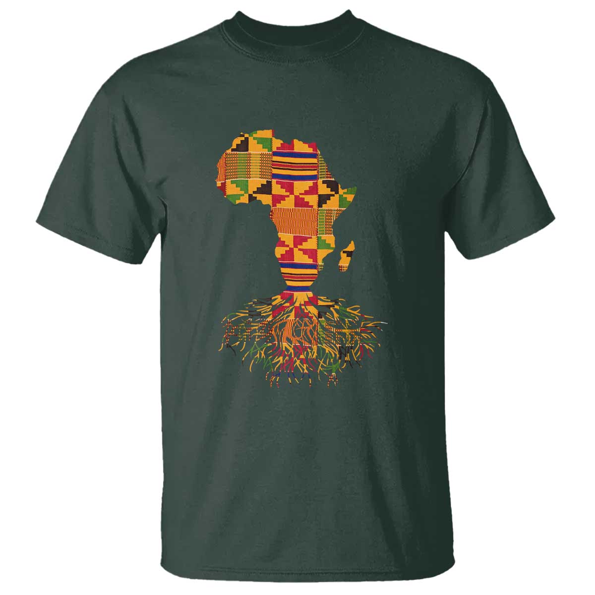 My Roots Black History T Shirt With Traditional Kente and Africa Map